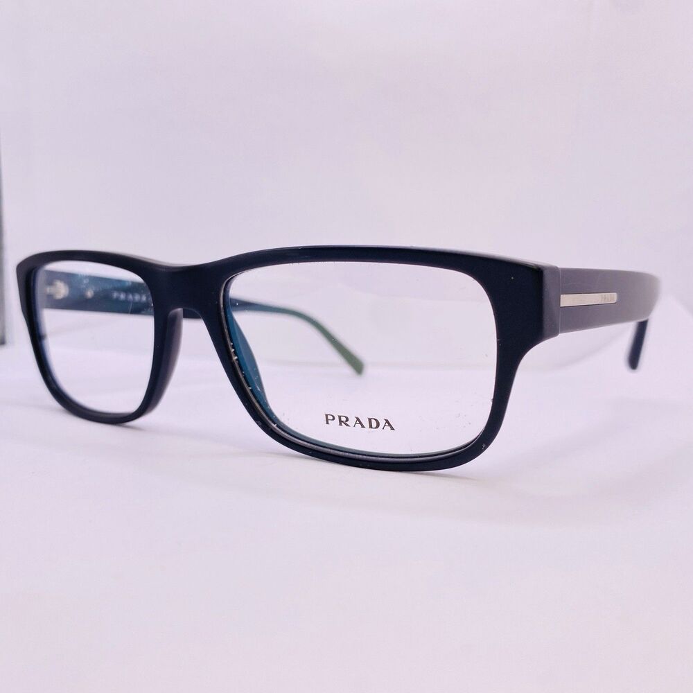 Prada Authentic Eyeglasses Frames VPR 02R 1AB-1O1 56 [] 19 145 Matte Black DEMO